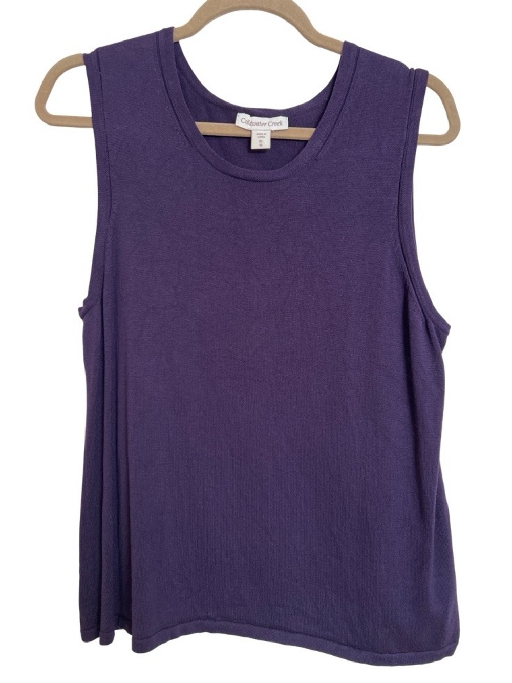 Coldwater Creek Women’s Ladies Dark Eggplant Purple Tank Shell SZ XL X-Large